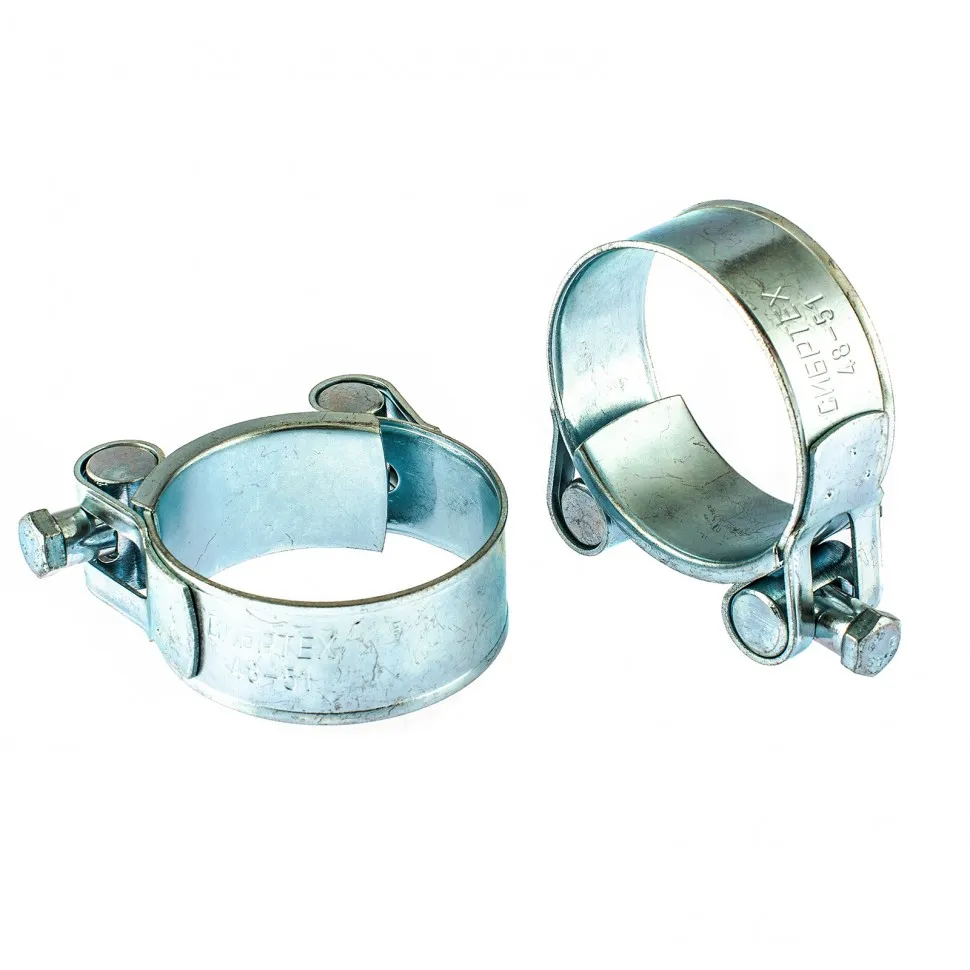 Хомуты металлические Сибртех силовые 48-51 мм, ширина 22 мм, шарнирный, W1, 2 шт