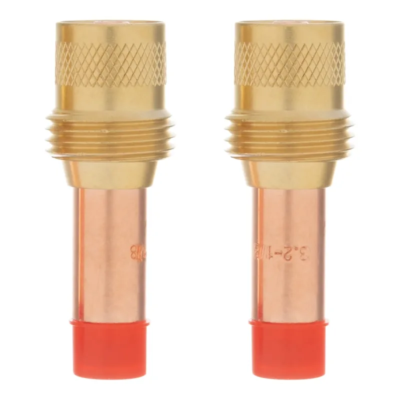 Держатель цанги Denzel с газовой линзой для электрода 2,4 мм, 2 шт