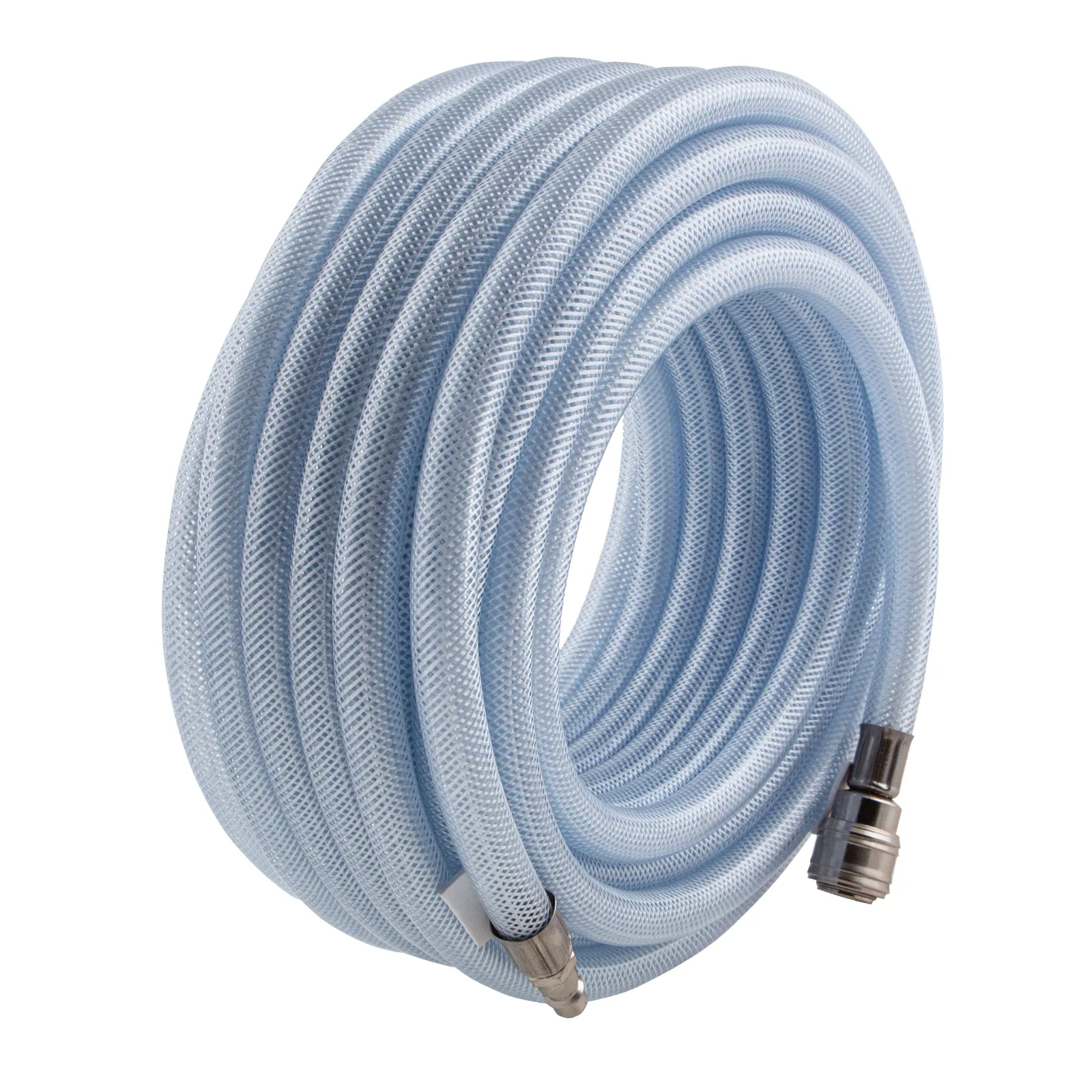 Шланг пневматический ПВХ, 10 x 16 мм, 18 бар, армированный, прозрачный, быстросъемное соединение, 15