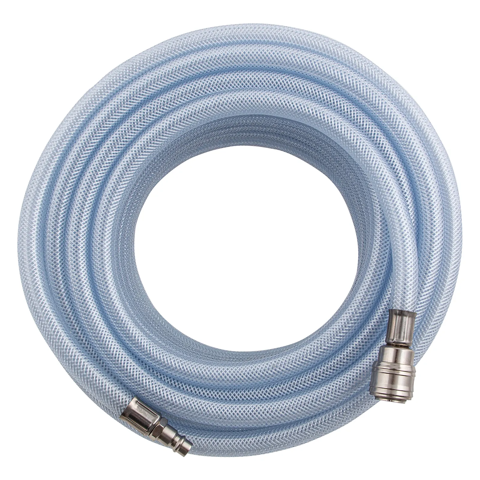 Шланг пневматический ПВХ, 10 x 16 мм, 18 бар, армированный, прозрачный, быстросъемное соединение, 15