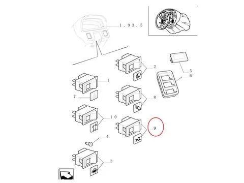 Клавишный выключатель 4WD 82012288 для Ford New Holland трактора TS6.110 TS6.140 TS6.120 TS6.125 TS6000 TS6020 TS6030 TS6040 TS90 TS100 TS110 TS115