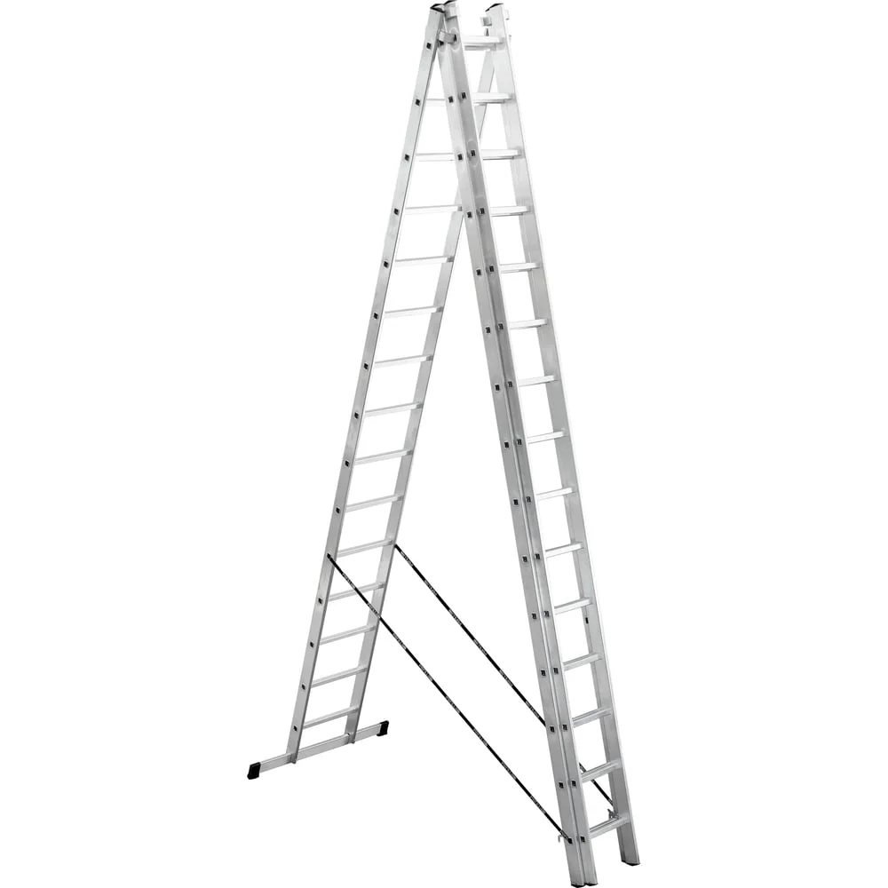 Алюминиевая 3-секционная лестница UFUK 3x15 ступеней