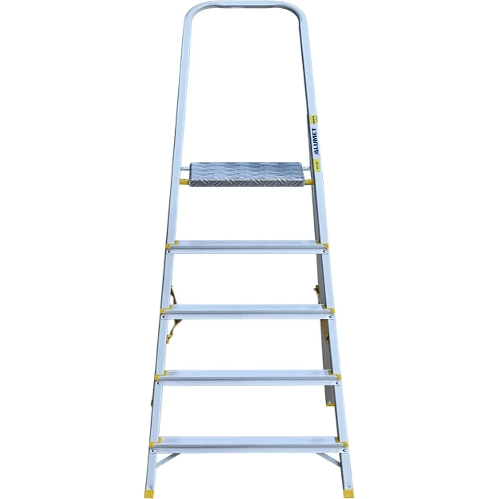 Алюминиевая стремянка Алюмет с анодированным покрытием профессиональная 5 ступеней. Серия APA 7005
