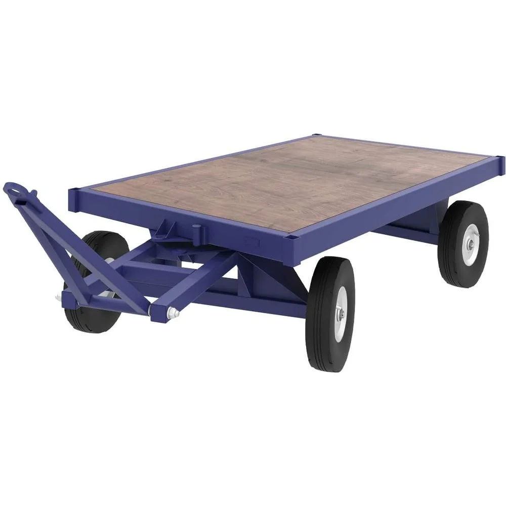 Большегрузная телега с настилом из фанеры RUSKLAD БТ 3 Н (1250x3000) d540 с пневматическими колёсами БТ 3 Н 540 пневмо