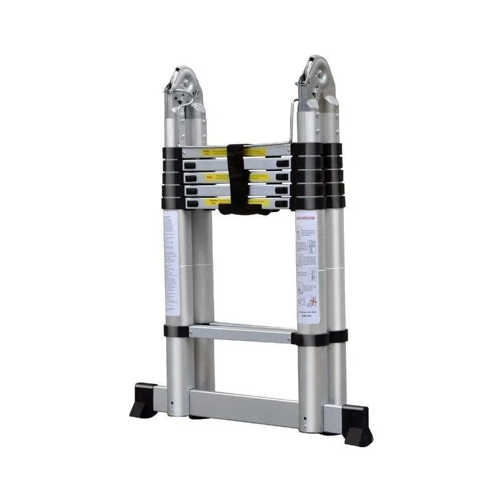 Двухсторонняя алюминиевая телескопическая лестница Алюмет 2x6 ступеней. Серия DTLH 1.9