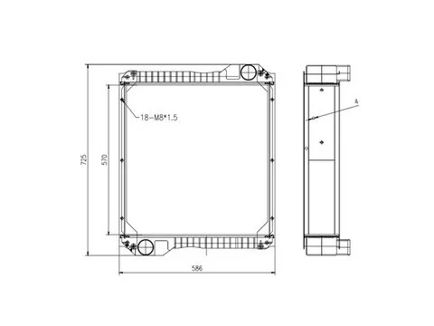 Радиатор Водяной Сердечник для JCB телескопического погрузчика 530 532 535 537 540 550