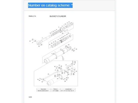 Цилиндр ковша 31ND-61010 для Hyundai 7-Series Crawler экскаватора R800LC-7A