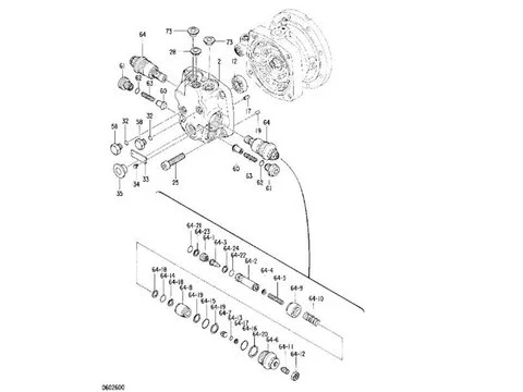 Мотор поворота Ремкомплект уплотнений Масляный для Hitachi 4325475 Motor экскаватора EX60-2 EX60-3