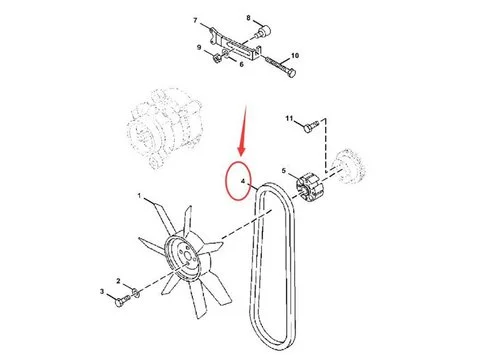 Вентилятор охлаждения Клиновой ремень 8982191230 для Isuzu 4BG1 двигателя John Deere экскаватора 180