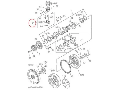 Шатун 1122300971 для Isuzu 6SD1 двигателя Hitachi EX300-3 EX300-5 EX330 EX350 экскаватора