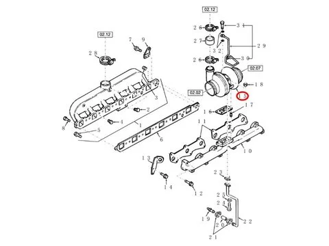 Турбокомпрессор GT3776 87801634 для New Holland комбайна TR89 TR99