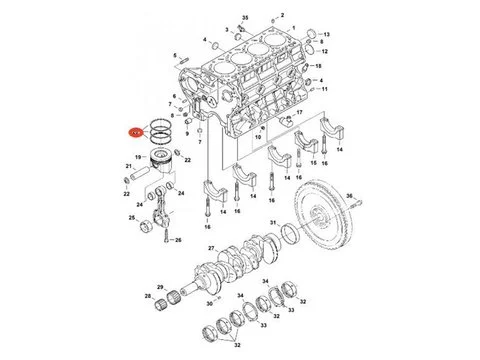 Комплект поршневых колец шт. 4 6692364 для Bobcat погрузчика S750 S770 S850 T770 T870 A770 T750