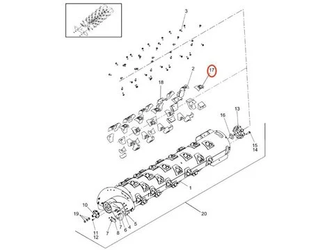 Бегунок Планка 278821A2 для New Holland комбайна CR9.90 A4 CR8.90 MY15 CR7.90 MY16 CR9060 CR8080 A4