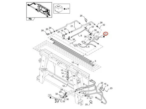 Быстросъёмная муфта 84580530 для New Holland CR10.90 A4 CR9090 CR8090 CX860 FR9090 FR850 A2 FR9040