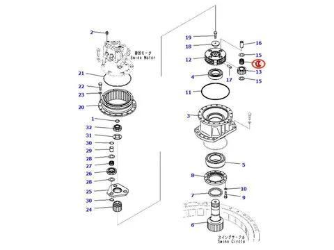 Подшипник 20G-26-11410 для Komatsu экскаватора PC200-8M0 PC200LC-8 PC210-10 PC228USLC-10 HB205-1