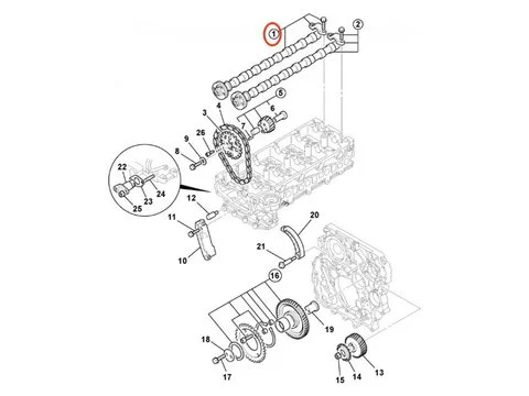Распредвал Выхлопной для JCB экскаватора JS160 JS180 JS145W T3 JS130LC JS145LC JZ140WM
