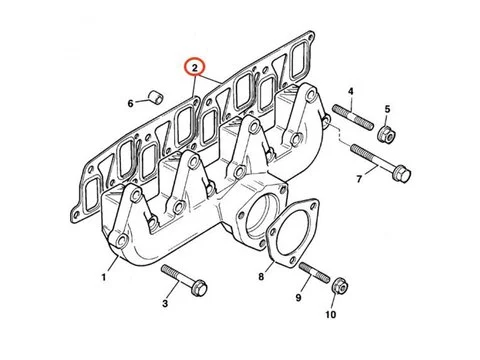 Выпускной коллектор Прокладка для JCB погрузчика 3CX 416 426 436 телескопического погрузчика 528 AG 540