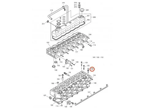 Головка блока цилиндров шт. Болт 2 65.90021-0004 для Doosan экскаватора DX140W TIER-II DX220LC SOLAR 230LC-V 180W-V