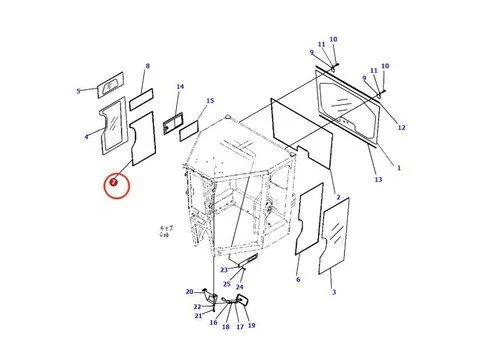 Уплотнитель (резинка) 23B-952-7610 для Komatsu автогрейдера GD555 GD655 GD675 GD705