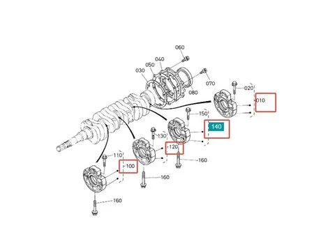 Корпус в сборе Коренной подшипник 19013-07060 19013-07090 19013-07050 19013-07040 для Kubota KX121-2 KX161-2 L4300DT M4700 M5400