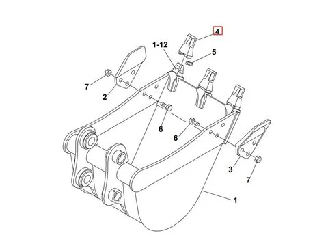 Зубья ковша 19142-01202 для Takeuchi экскаватора TB014 TB135 TB225 TB228 TB235 TB25FR
