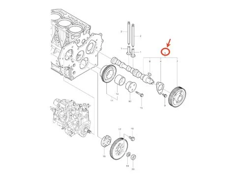 Распредвал в сборе K9005165 для Doosan экскаватора DX27Z DX30Z