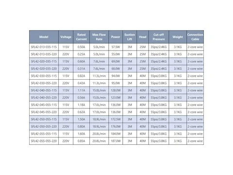 Бустерный насос Мембрана Электрический SFL42-013-035 SFL42-020-035 SFL42-030-055 SFL42-040-055 SFL42-045-055 SFL42-050-055 SFL42-055-055 для Caravan Yacht RV