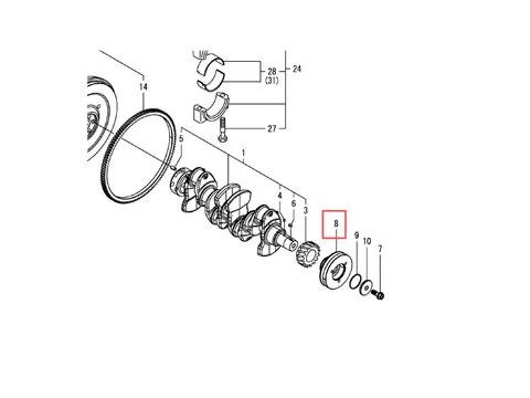 Шкив коленвала YM129944-21650 для Komatsu экскаватора PC80MR-3 PC80MR-5 PC80MR-5E0 погрузчика WA95-3