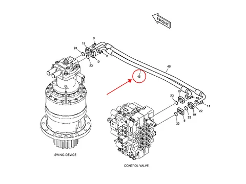 Рукав высокого давления DS2045252 для Doosan Daewoo Komatsu экскаватора DX300LC DX300LL DX300LCA SOLAR 300LC-7A SOLAR 300LC-V