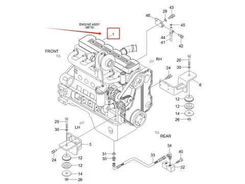 Двигатель в сборе 11LK-00011 для Hyundai фронтального погрузчика HL770-9 HL770-9S