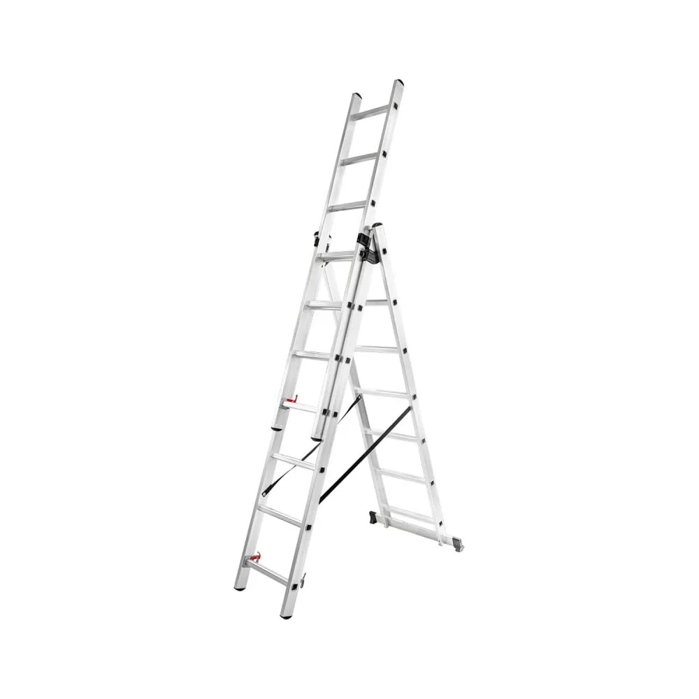 Комбинированная трехсекционная лестница Forcekraft 3x12ступенек, max нагрузка 150кг, вес 16,3кг fk-bl-e312 52863
