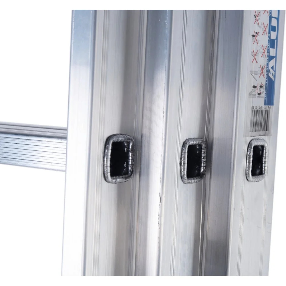 Лестница алюминиевая Алюмет 3x14 ступеней трехсекционная универсальная усиленная HS3 6314