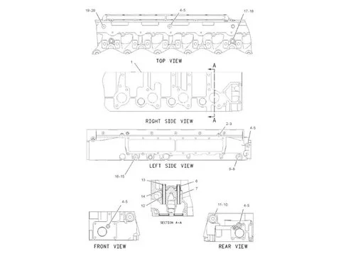 Головка блока цилиндров 205-1271 для Caterpillar CAT двигателя 3126 C7 экскаватора 322C 325C погрузчика 953C 963C трактора D5N D6N