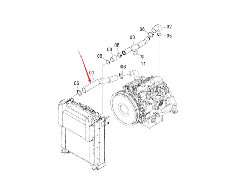 Впускной патрубок Воздушный 3086845 для John Deere экскаватора 135C