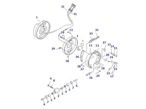 Колёсный тормозной цилиндр Ремкомплект 3EA-30-00011 для Komatsu вилочного погрузчика FB10/14EX-11 FD18-17-EC FD18-17 FD10-18-20 FD10-15-17