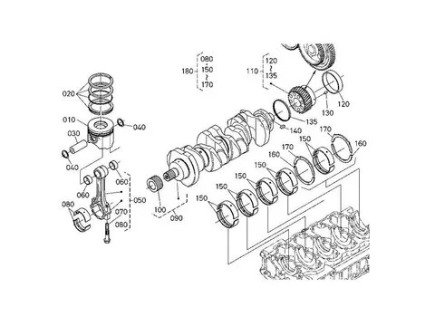 Ведущая шестерня масляного насоса 1G77235630 для Kubota двигателя V3307 погрузчика с бортовым поворотом SSV65 SSV65PC SSV75 SSV75PC