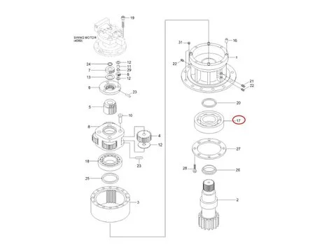 Подшипник Ролик XKAQ-00090 для Hyundai экскаватора R110-7 R140LC-7 RD110-7