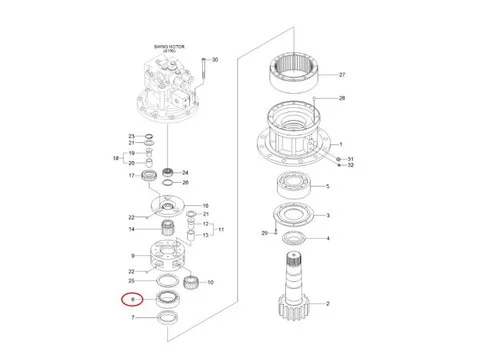 Подшипник Ролик XKAQ-00089 для Hyundai экскаватора HX140L R110-7 R140LC-7 R140W-9 R145CR-9 RD110-7