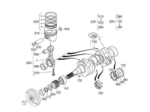 Коленвал 16805-23012 для Kubota двигателя D782 экскаватора KX016 U15 трактора G2160 G21HD GR2110 GR2120AU GR2100