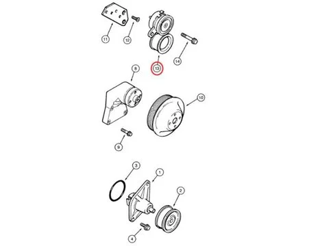 Натяжитель ремня J912246 для CASE трактора 1150E 1155E 1896 2096 9110 9130 экскаватора 888