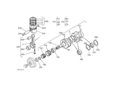 Шатун 16241-22013 для Kubota двигателя D905 D1005 D1105 V1505 экскаватора KX71-3 U25S U27-4