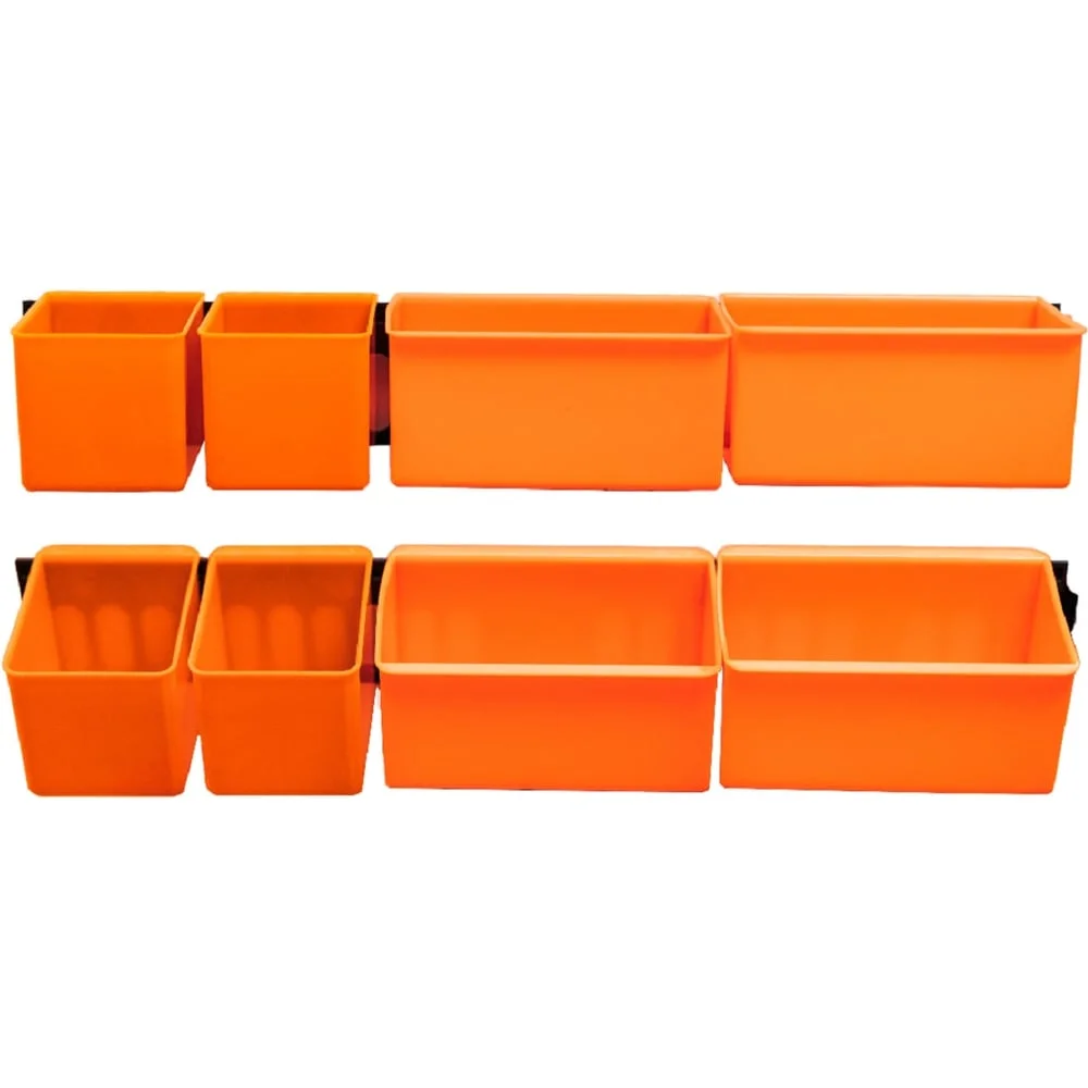 Набор лотков ACCURATE 370*125*80, 4 шт. 70x53x50 мм, 4 шт. 107x72x51 мм, оранжевый, с планкой 2 шт. ЛМ-102-8