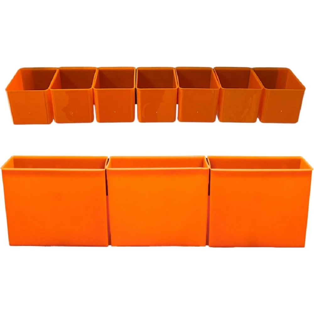 Набор лотков ACCURATE 70x53x50 мм 7 шт + 126x60x100 мм 3 шт оранжевый + планка 350 мм 2 шт ЛВ1+3 наб