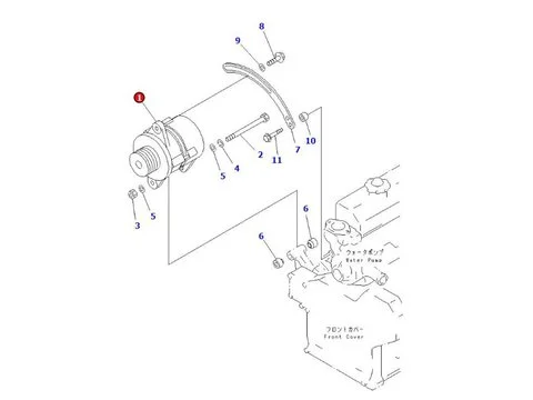 Генератор 24V 600-825-3120 для Komatsu двигателя 6D125-1 S4D95L-1 S6D125E-2 экскаватора PC200-6LC PC400-7 погрузчика WA270-3 WA320-3