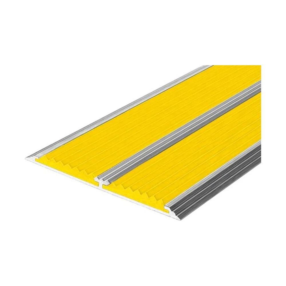 Двойная полоса ECO ООО Элитпроф противоскол. алюм. 70 мм, с желтой вставкой, 2.7 м. АНСП 70 Ж 270 ECO