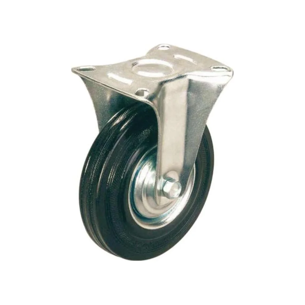 Колесо для тележки неповоротное FC 160 литая резина, без тормозов, 160 мм ООО Комус