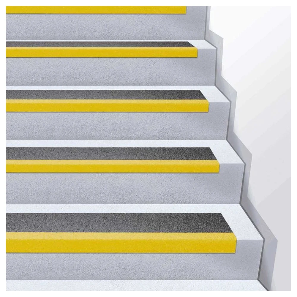 Противоскользящая пластина с углом Mehlhose GmbH стеклопластик 230x1000x30x3,8 мм, черный с желтым кантом, 46 Grit