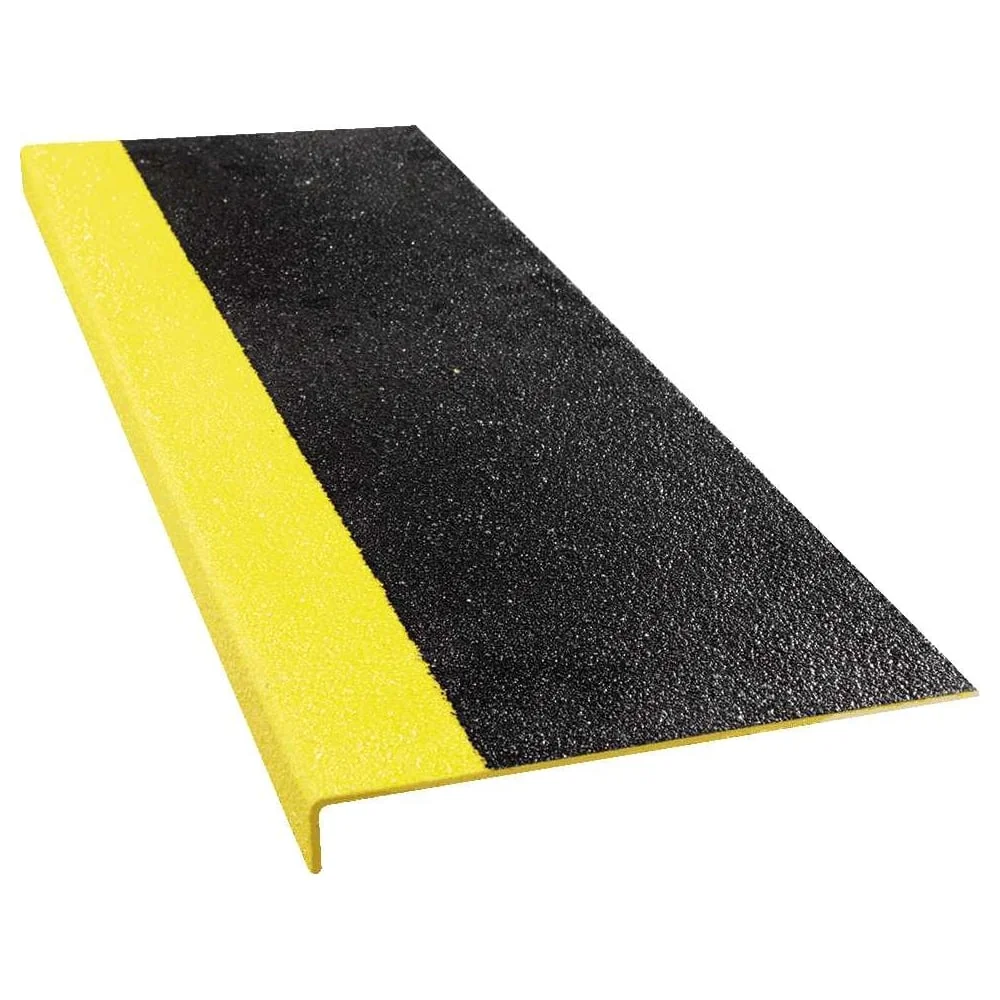 Противоскользящая пластина с углом Mehlhose GmbH стеклопластик 230x1000x30x3,8 мм, черный с желтым кантом, 46 Grit