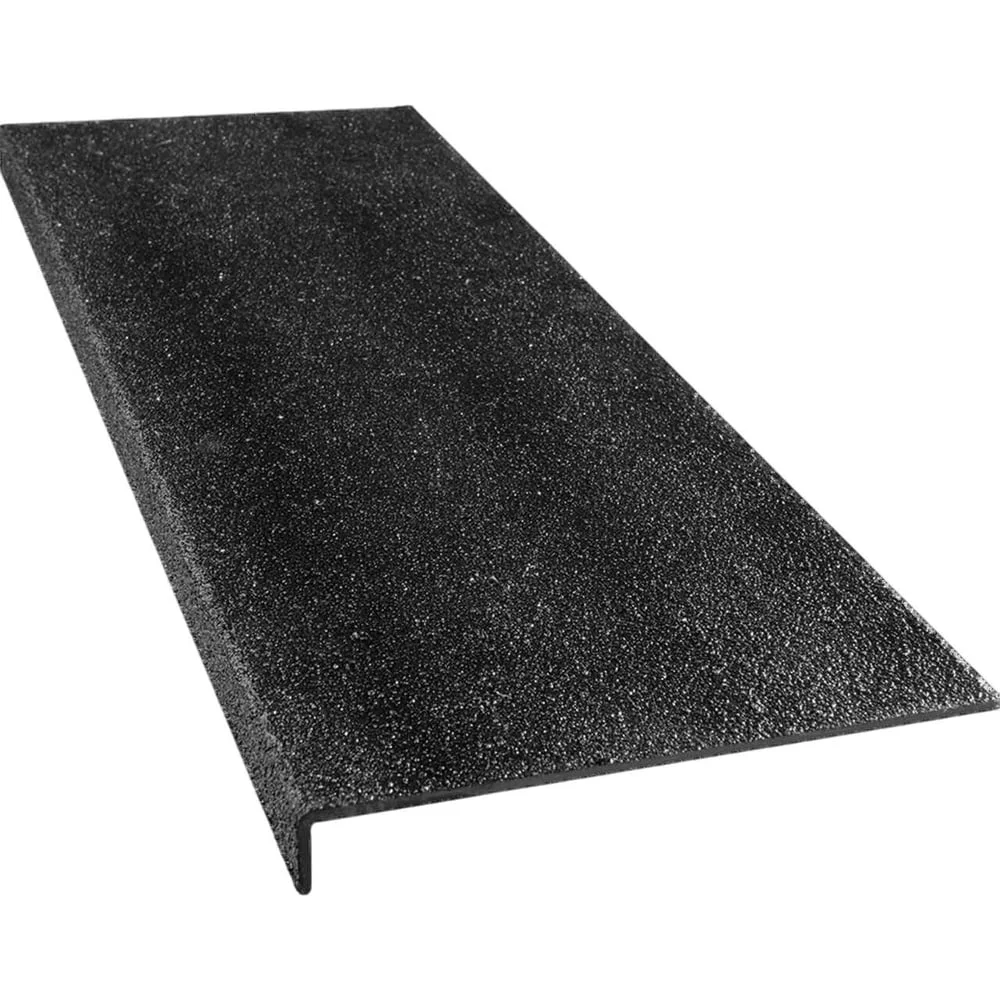 Противоскользящий профиль из стеклопластика Mehlhose GmbH пластина с углом, 230 ммx600ммx30мм, крупное зерно, цвет-черный