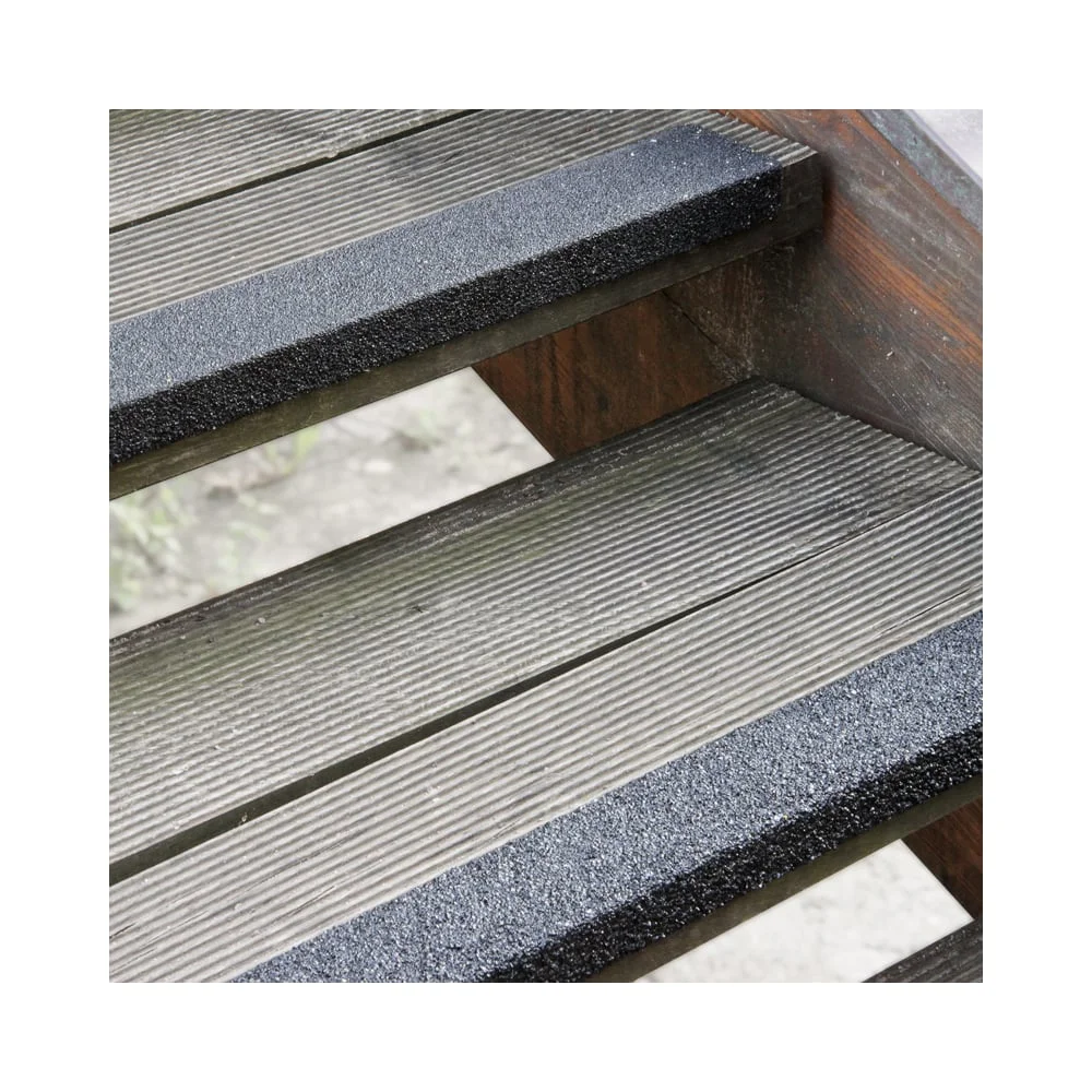 Противоскользящий профиль из стеклопластика уголок для края ступени Mehlhose GmbH 12 Grit крупное зерно цвет черный 70x1000x30x4,2 мм